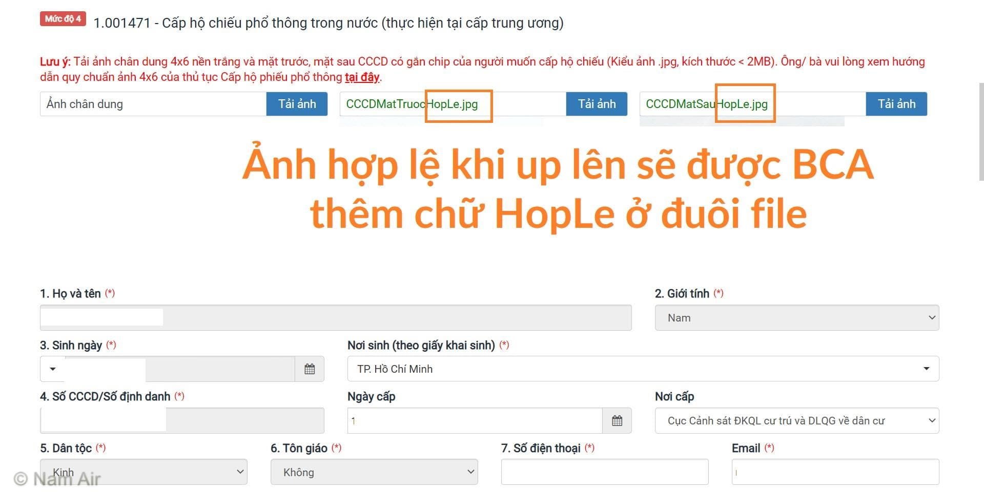 Quy chuẩn ảnh hộ chiếu Việt Nam
