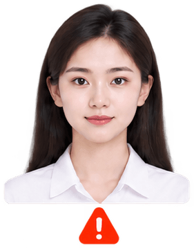 Ảnh chân dung minh họa phông nền chưa đều, có dấu cảnh báo