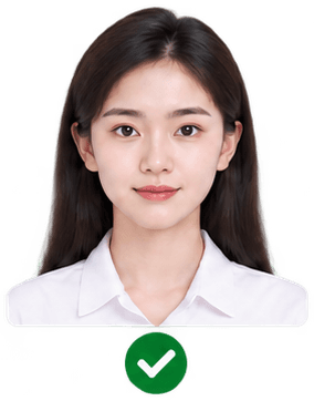 Ảnh chân dung minh họa phông nền trắng đều, có dấu kiểm tra