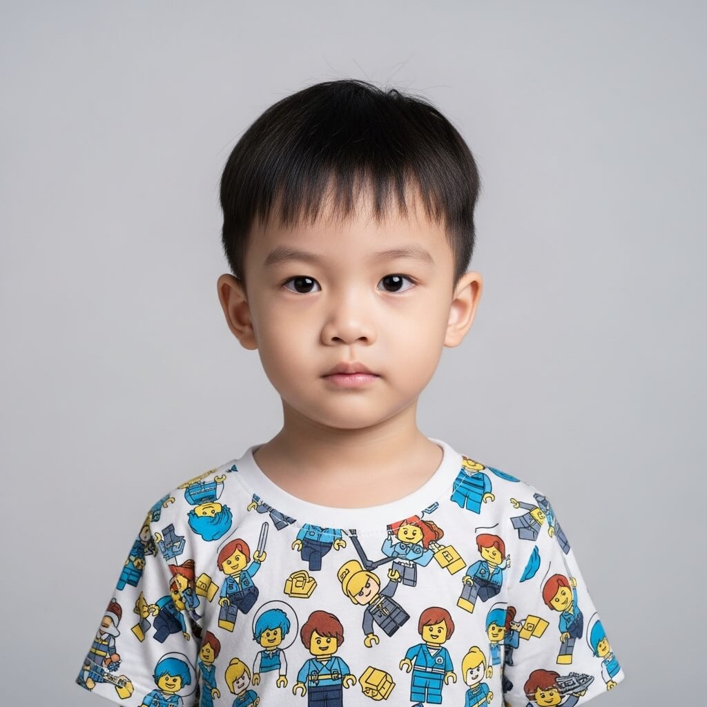 Ảnh hộ chiếu trẻ em sai quy chuẩn - Có bóng đổ trên má