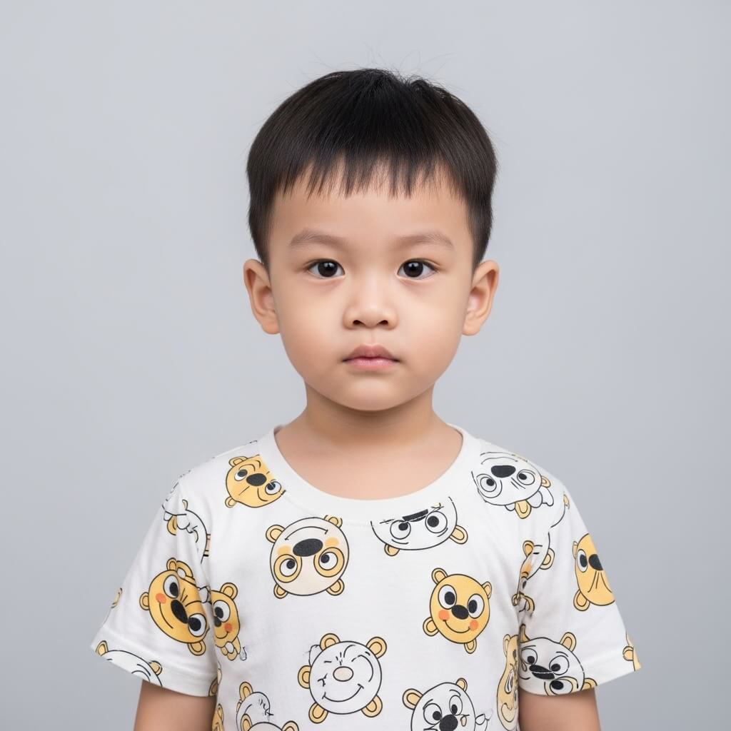Ảnh hộ chiếu trẻ em đạt chuẩn - Chụp chính diện, không đồ chơi, ánh sáng tốt
