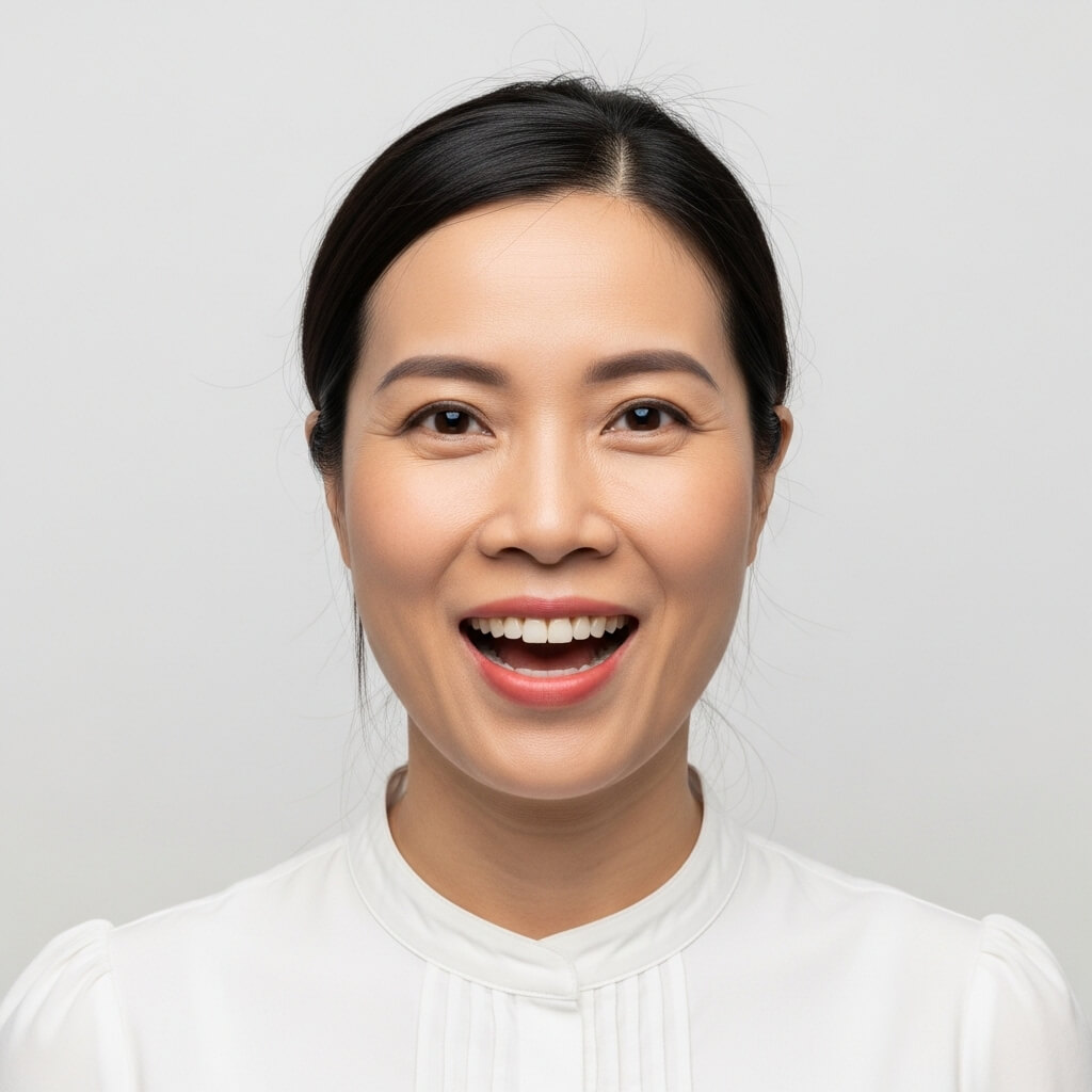 Ảnh hộ chiếu sai quy cách - Biểu cảm cười hở răng không phù hợp