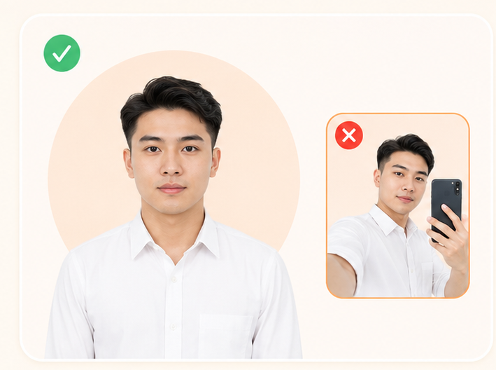 Ví dụ tư thế chụp ảnh đúng và chụp selfie sai